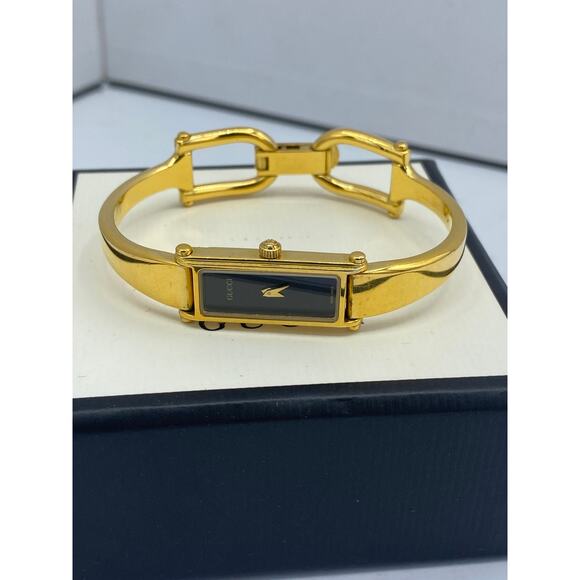 Gucci Watch 1500L 11.5mm Women's Black and  Gold - Picture 1 of 9